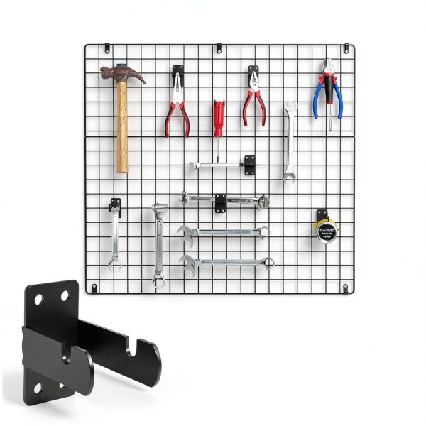 Gridwall Mount Brackets 12 Pack Black Carbon Steel by Thyle-5