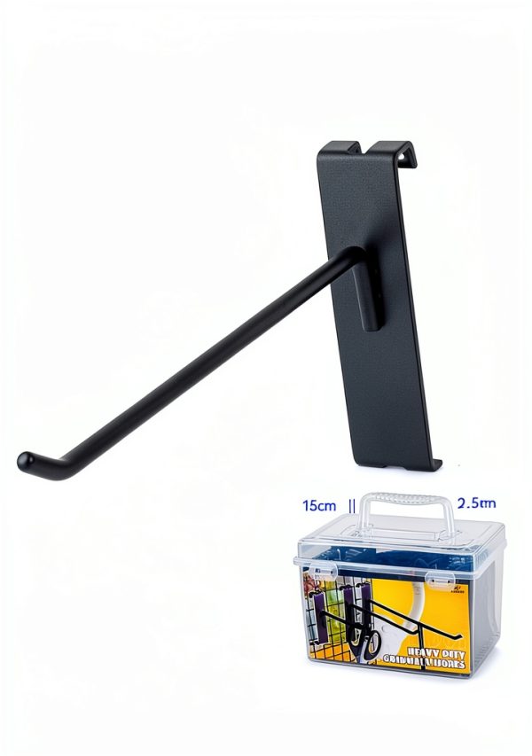 Alyoen Gridwall Hooks Black Metal Wall Mount - 6in 4in 2in-5