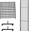 Eastern Tree Gridwall Display Rack 2x5 ft Black Portable 6‑Shelf-3