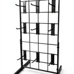 Only Hangers Black Metal Gridwall Hanging Shelf with 9 Hooks-0