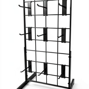 Only Hangers Black Metal Gridwall Hanging Shelf with 9 Hooks-0