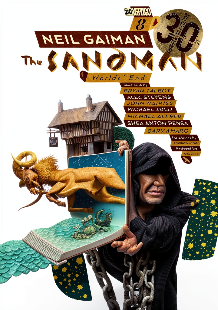 Installing The Sandman Illustrated Graphic Novel Vertigo 157‑Page Horror Kindle on a wooden desk