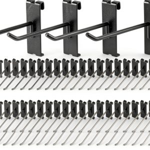 Polmart Gridwall Hook 96-Pack 5mm Alloy Steel Straight Black-0