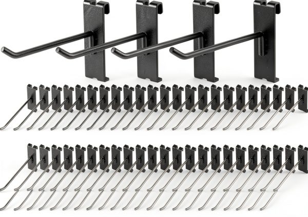 Polmart Gridwall Hook 96-Pack 5mm Alloy Steel Straight Black-0