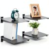 Blulu Grid Wall Bracket Black Metal 12 Inch Glossy Finish 20 Count-1