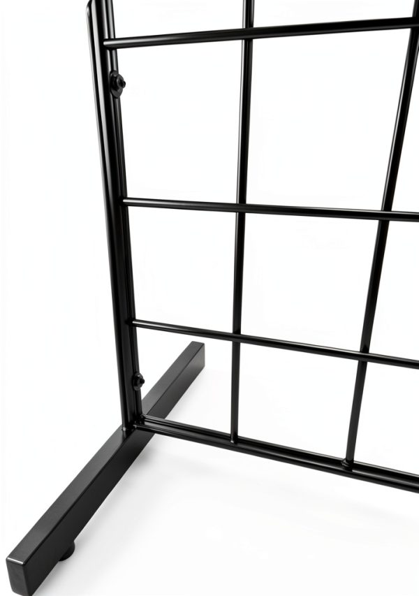 Only Hangers Black Metal Gridwall Hanging Shelf with 9 Hooks-3