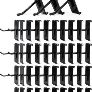 7RiversART Heavy Duty Black Gridwall Hook 50pcs Metal Wall Mount-0