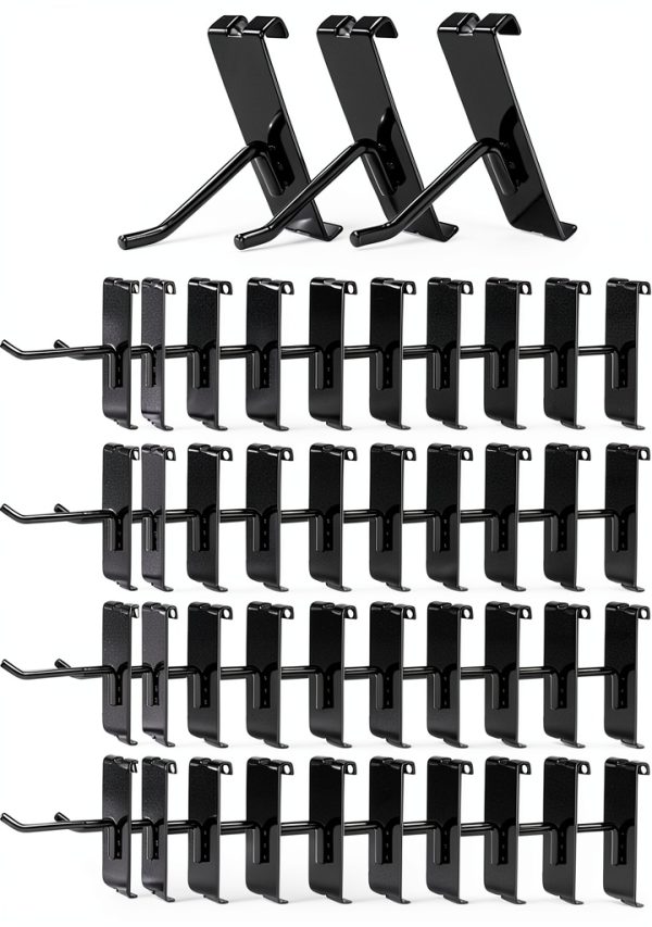 7RiversART Heavy Duty Black Gridwall Hook 50pcs Metal Wall Mount-0