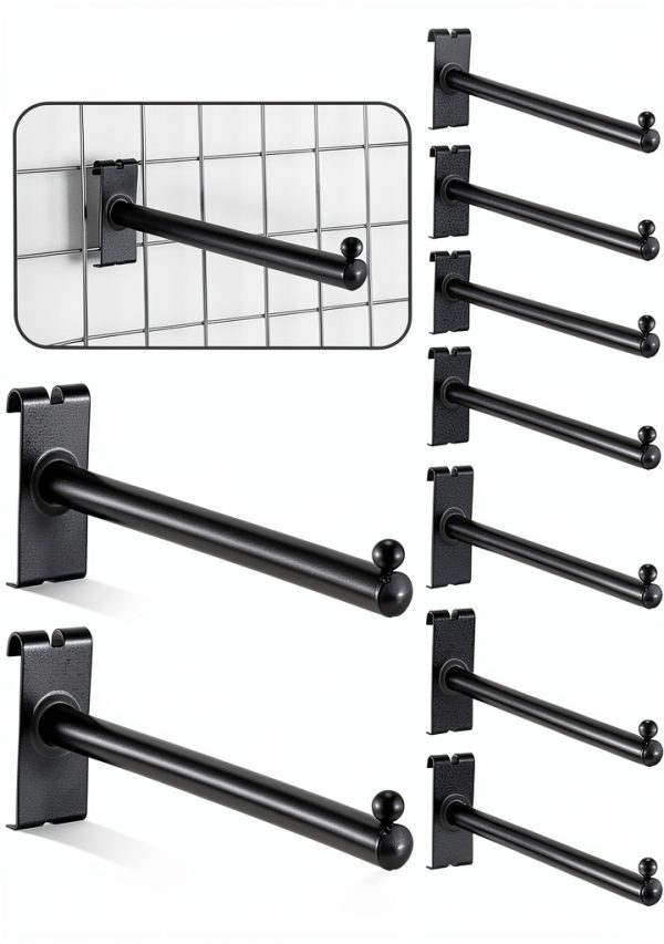 Gridwall Hook Therwen Black Metal Polished 10 Set Retail Workshop-0