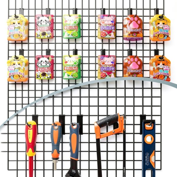 Polmart Gridwall Hook 96-Pack 5mm Alloy Steel Straight Black-3