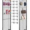 Eastern Tree Gridwall Display Rack 2x5 ft Black Portable 6‑Shelf-0