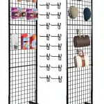 Eastern Tree Gridwall Display Rack 2x5 ft Black Portable 6‑Shelf-0