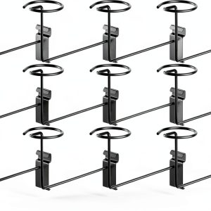 Kigley Gridwall Hat Hook Set 12pcs Black Metal 3.2in Diameter for-0