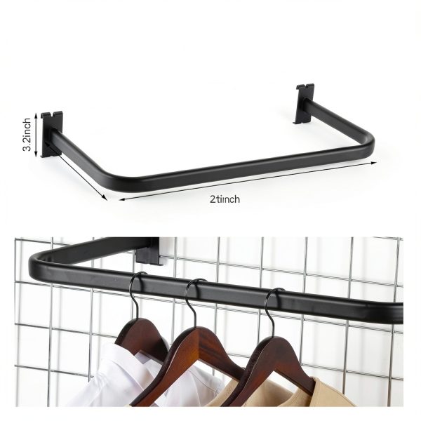 Hicarer U Shaped Black Handrail for Gridwall 12x24 Inch Duty Metal-1