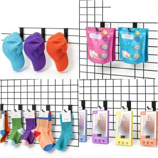 Mezchi 40-Pack Grid Wall Hooks 4in x 0.2in Cold Rolled Steel-3