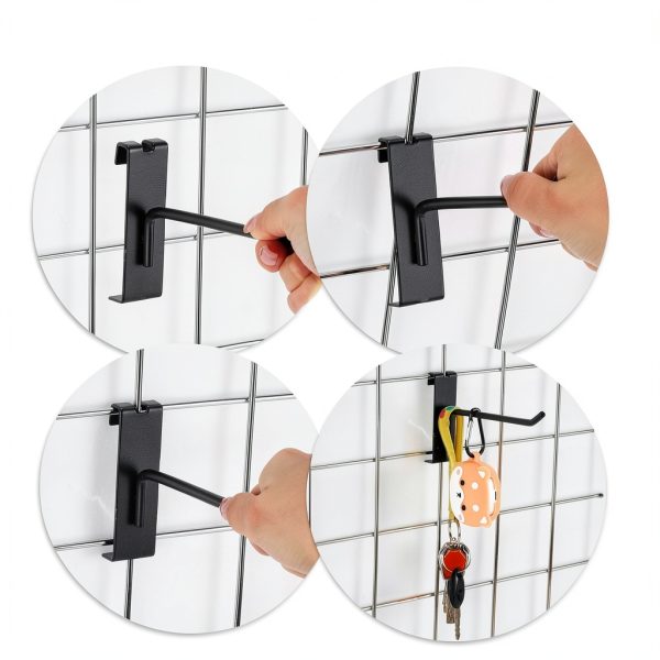 Gridwall Hook Zonon Stainless Steel 6 Inch Black Lightweight Wall-3