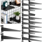 Blulu Grid Wall Bracket Black Metal 12 Inch Glossy Finish 20 Count-0