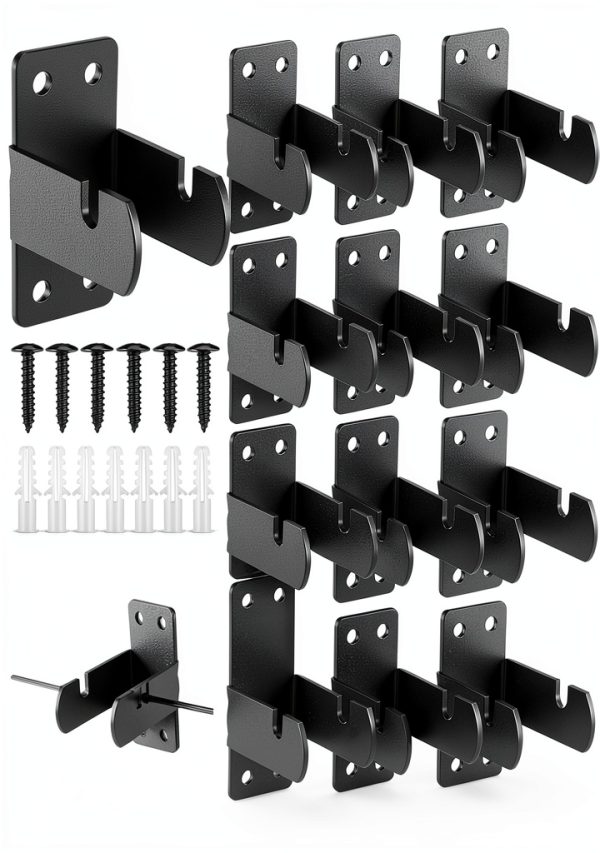 Gridwall Mount Brackets 12 Pack Black Carbon Steel by Thyle-0