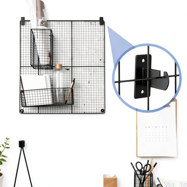 Coume Black Gridwall Mount Bracket 12‑Pack Minimalist Space Saving-5
