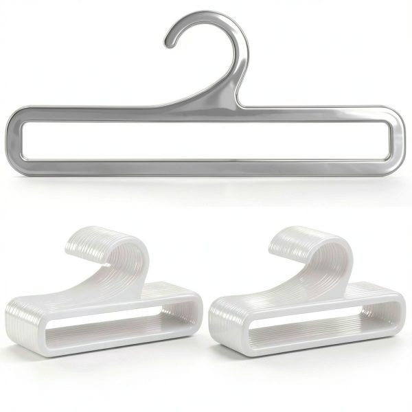 White Plastic Hangers 50pcs Sturdy Gridwall Hook Set for Home Office-0