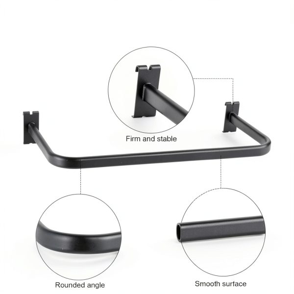 Hicarer U Shaped Black Handrail for Gridwall 12x24 Inch Duty Metal-2