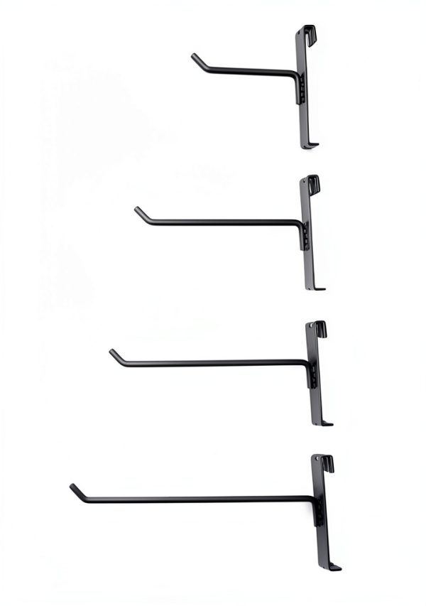 Polmart Gridwall Hook 96-Pack 5mm Alloy Steel Straight Black-7