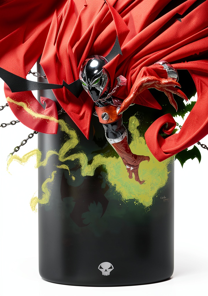 Installing Spawn Graphic Novel Kindle Edition by Todd McFarlane with Full Color on a wooden desk