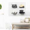 Blulu Grid Wall Bracket Black Metal 12 Inch Glossy Finish 20 Count-6