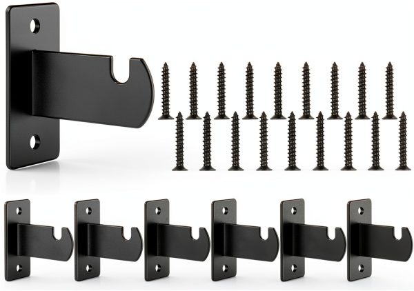 Coume Black Gridwall Mount Bracket 12‑Pack Minimalist Space Saving-0