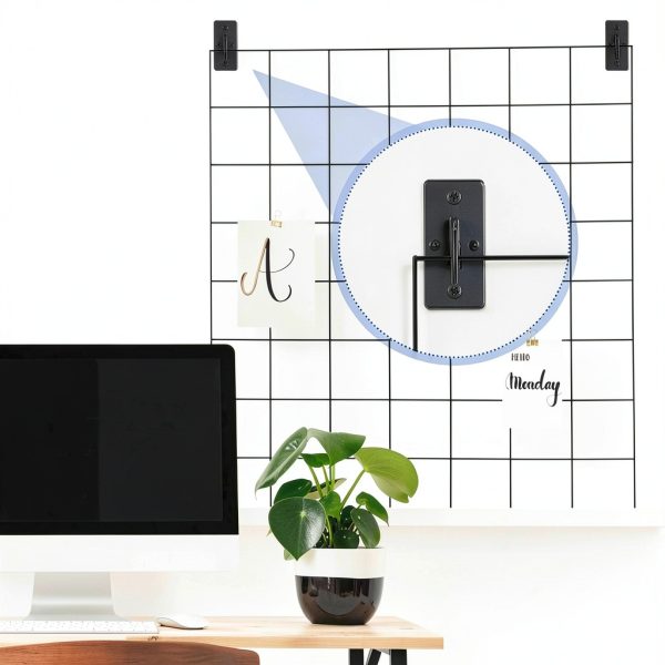 Coume Black Gridwall Mount Bracket 12‑Pack Minimalist Space Saving-4