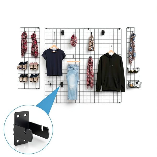 Gridwall Mount Brackets 12 Pack Black Carbon Steel by Thyle-6