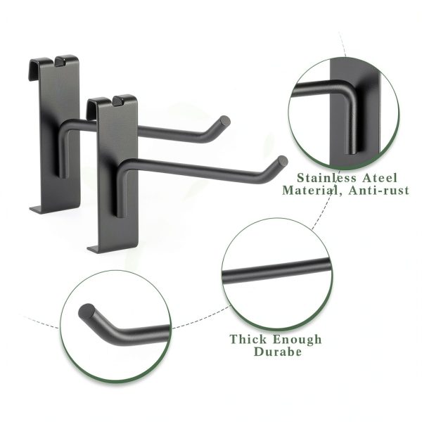 Gridwall Hook Zonon Stainless Steel 6 Inch Black Lightweight Wall-2