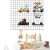 Blulu Grid Wall Bracket Black Metal 12 Inch Glossy Finish 20 Count-4