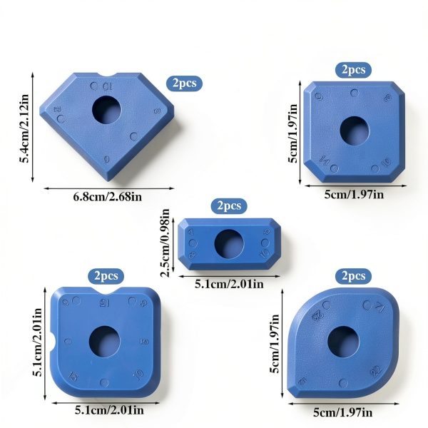 10 PCS Silicone Caulking Tool Set, Sealant Finishing Tool, Caulk Remover Tool, Portable Sealant Scraper, Reuse Grout Scraper for Kitchen Bathroom Floor Window Sealant Sealing Sink (Blue)-1