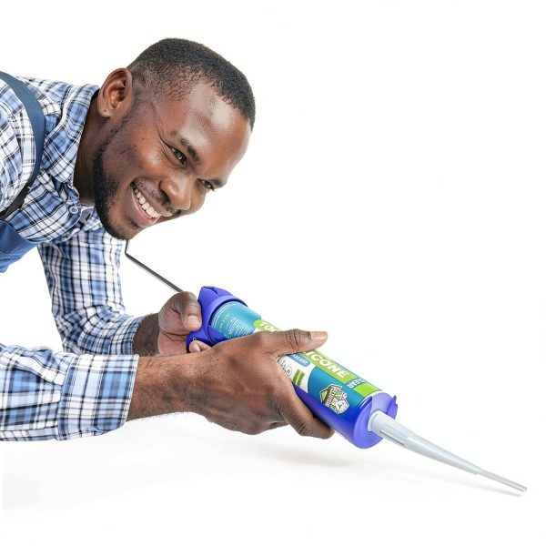 White Silicone Sealant + Caulk Gun + Caulking Tool Kit - All-Purpose 100% Silicone Caulk (10 oz Tube), with No-Drip Gun, 3-in-1 Scraper/Smoothing Tool, Multi-Use Handheld Finishing and Scraping Tool-5