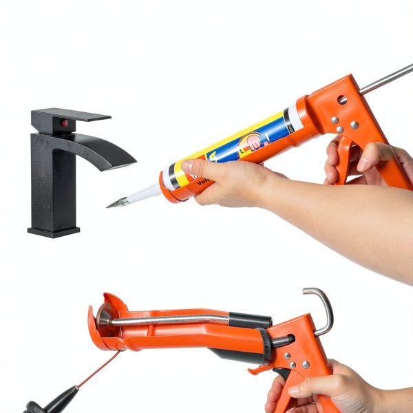 ValueMax Caulk Gun and Caulk Scraper Kit, 10OZ Smooth Silicone Caulking Gun with Caulk Remover Tool, 10:1 Thrust Ratio, Sealant Finishing Tool Grout Scraper for Caulking/Filling/Sealing-4