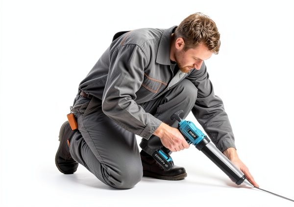SEESII Cordless Caulking Gun, 21V Battery Powered Caulk Gun, Electric Caulking Gun w/2 x 2.0Ah Batteries, 9Pcs Caulk Remover Tool, LED Light, Auto Retract for Filling, Sealing (Blue)-6