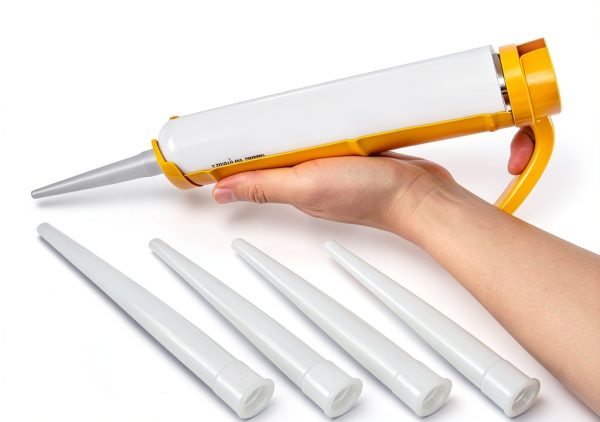 30pcs Plastic Caulking Gun extender Caulk Nozzle Tip Tool for Sausage Caulking Gun, Caulk Nozzles Applicator, Easy To Use, White,ZUOFANG-1