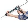 SolidWork Caulk Gun for Professional & Drip-Free Use with Ergonomic Steel Handle, up to 1/10 Gallon Cartridge, Adjustable 24:1 Thrust Ratio 1/10 Gallon Cartridge | Black Caulking Gun-2