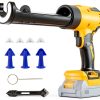 Cordless Caulking Gun Compatible With DeWalt 20V Max Battery(NO Battery)10 Oz Electric Caulking Gun with Anti-Drip,Auto Retract,LED Light,6 Speed for Filling, Sealing, Repair-0