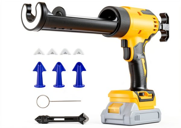 Cordless Caulking Gun Compatible With DeWalt 20V Max Battery(NO Battery)10 Oz Electric Caulking Gun with Anti-Drip,Auto Retract,LED Light,6 Speed for Filling, Sealing, Repair-0