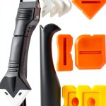 3 in 1 Silicone Caulking Tools（Stainless Steelhead), 12pack, Caulk Remover Tool Kit with Replace Silicone Padsgood Pads and Caulk Finishing Tools, Caulking Tool Kit for Kitchen, Bathroom-0