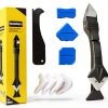 Silicone Caulking Tools Set, 3 in 1 Sealant Scrapers with Multiple Angles, Caulk Finishing Aids for Bathroom, Kitchen, Floor, Window, Sink Joint and Frames Sealing-6