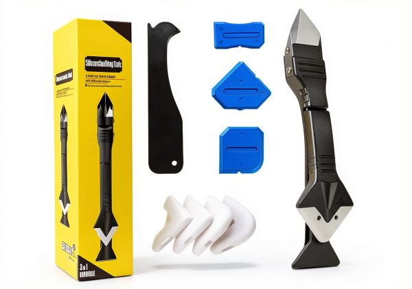 Silicone Caulking Tools Set, 3 in 1 Sealant Scrapers with Multiple Angles, Caulk Finishing Aids for Bathroom, Kitchen, Floor, Window, Sink Joint and Frames Sealing-6