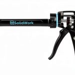 SolidWork Caulk Gun for Professional & Drip-Free Use with Ergonomic Steel Handle, up to 1/10 Gallon Cartridge, Adjustable 24:1 Thrust Ratio 1/10 Gallon Cartridge | Black Caulking Gun-0