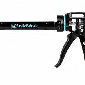 SolidWork Caulk Gun for Professional & Drip-Free Use with Ergonomic Steel Handle, up to 1/10 Gallon Cartridge, Adjustable 24:1 Thrust Ratio 1/10 Gallon Cartridge | Black Caulking Gun-0