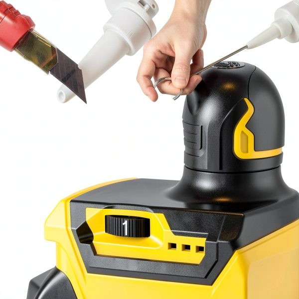Cordless Caulking Gun Compatible With DeWalt 20V Max Battery(NO Battery)10 Oz Electric Caulking Gun with Anti-Drip,Auto Retract,LED Light,6 Speed for Filling, Sealing, Repair-7